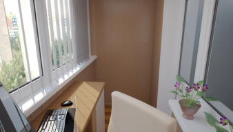 Отделка балкона в качестве кабинета